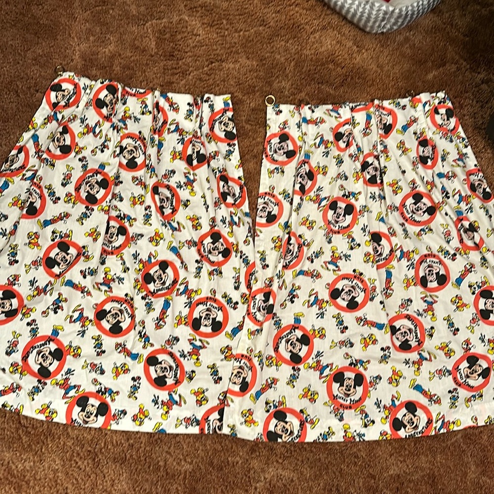 Vintage  Mickey Mouse Mouseketeers curtains